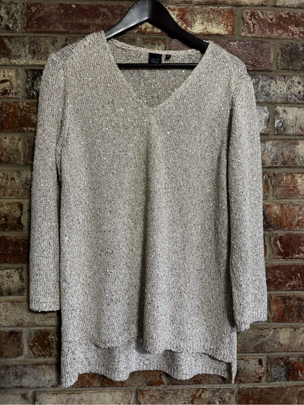 Blue Saks Fifth Avenue sequins sweater